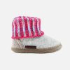 Girls Giesswein | Giesswein - Linden Gris Rose High Slippers On Labotte