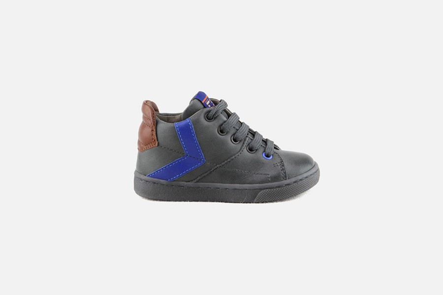 Boys Romagnoli | Romagnoli - Angelo Asphalte Bluette Lace-Up Boots On Labotte