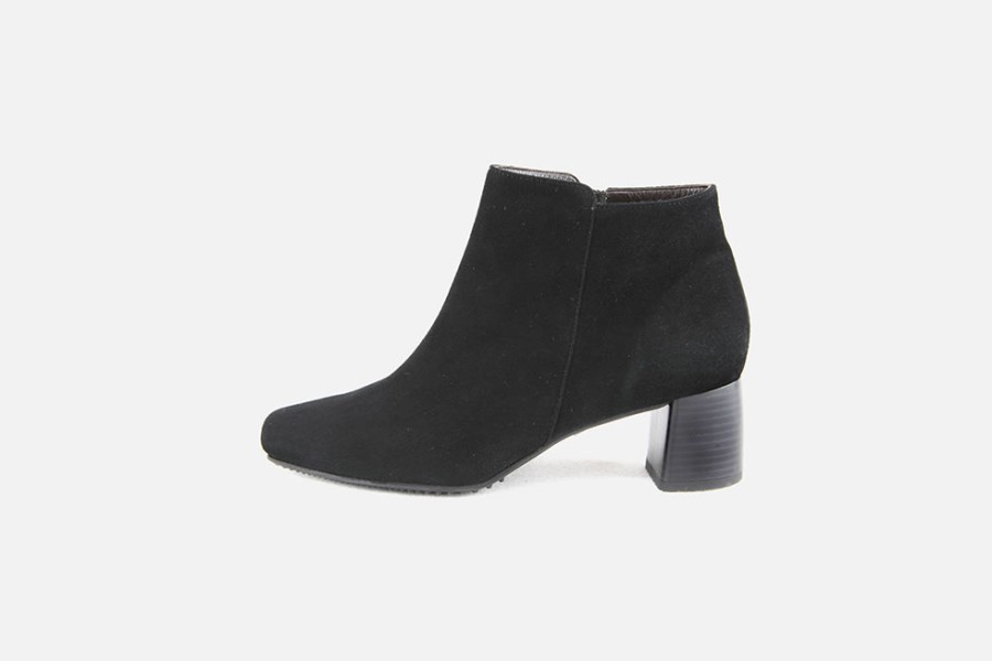 Women Brunate | Brunate - Bouquet Daim Noir Ankle Boots On Labotte