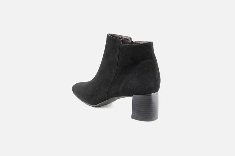 Women Brunate | Brunate - Bouquet Daim Noir Ankle Boots On Labotte