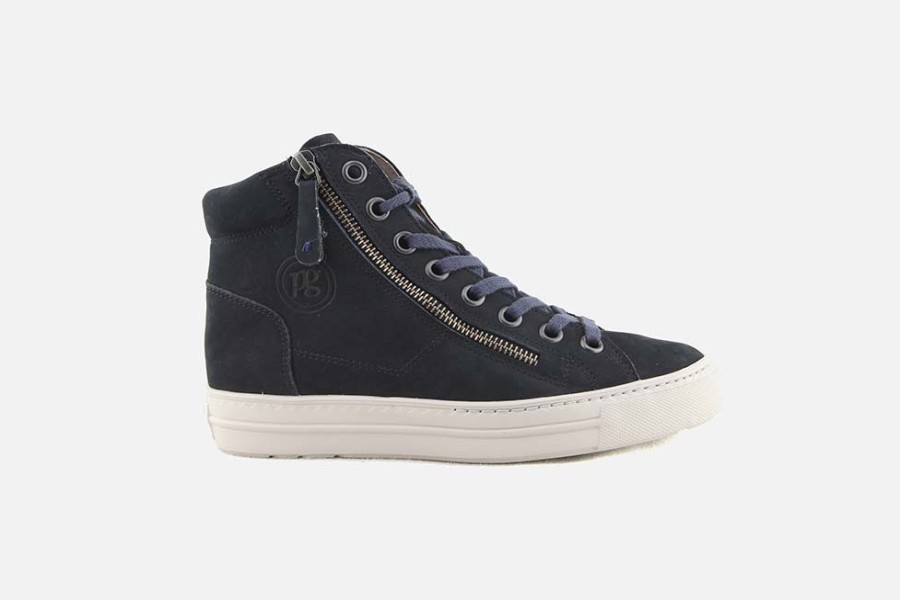 Women Paul Green | Paul Green - Pop Deep Blue Lace-Up Boots On Labotte