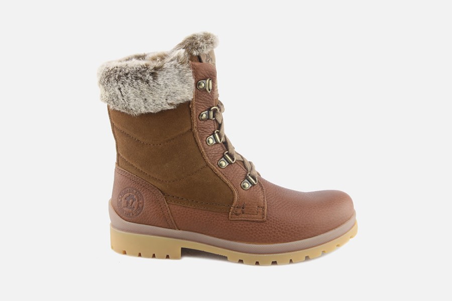Women Panama Jack | Panama Jack - Tuscani Mid Brown Lace-Up Boots On Labotte