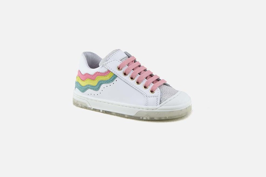 Girls Romagnoli | Romagnoli - Annabelle Blanc Multi Lace-Up Shoes On Labotte