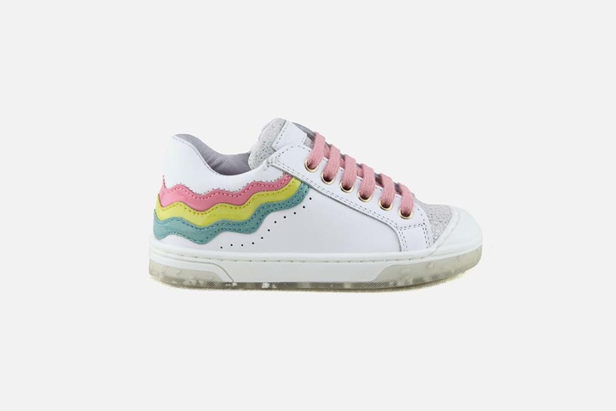 Girls Romagnoli | Romagnoli - Annabelle Blanc Multi Lace-Up Shoes On Labotte