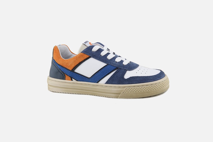 Boys Romagnoli | Romagnoli - Maxence Bleu Blanc Lace-Up Shoes On Labotte