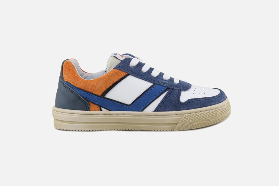 Boys Romagnoli | Romagnoli - Maxence Bleu Blanc Lace-Up Shoes On Labotte