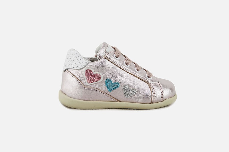Girls Romagnoli | Romagnoli - Amila Metalic Coeur Lace-Up Boots On Labotte