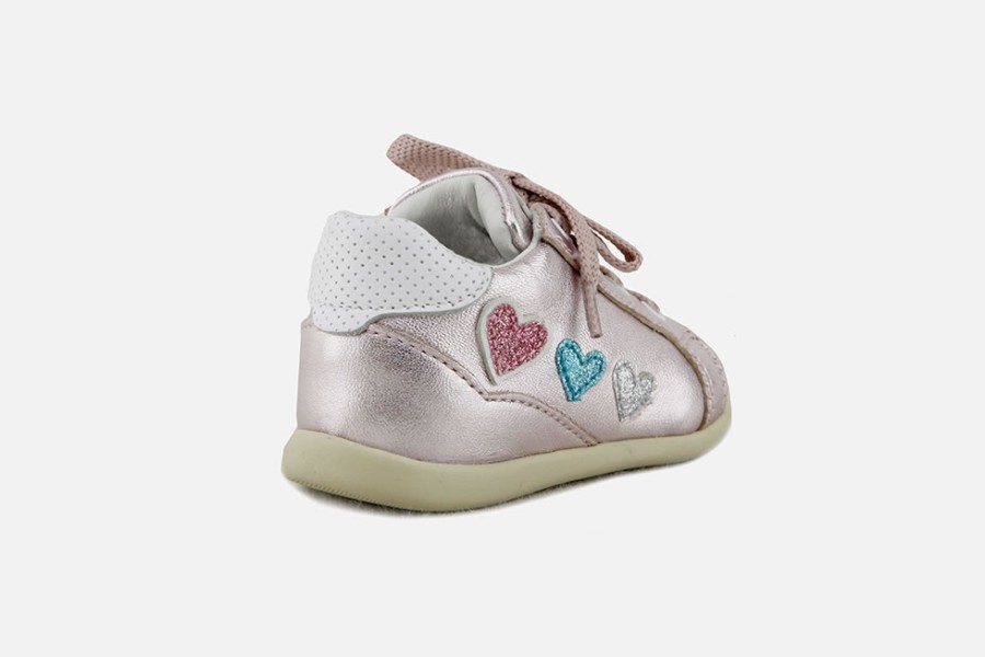 Girls Romagnoli | Romagnoli - Amila Metalic Coeur Lace-Up Boots On Labotte