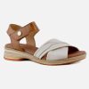 Women Paula Urban | Paula Urban - Nerina Blanc Marron Sandals On Labotte