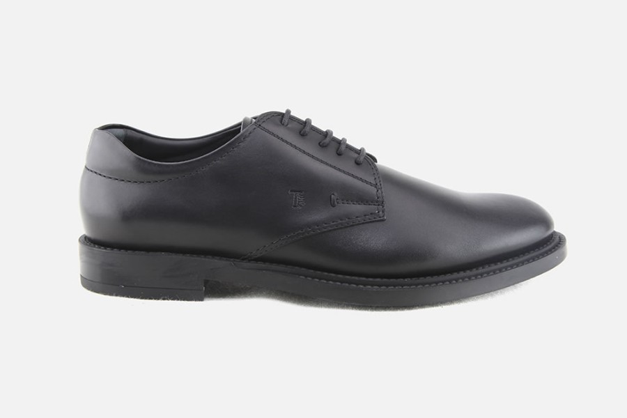 Men Tod's | Tod'S - Giacomo Lisse Noir Derbies On Labotte