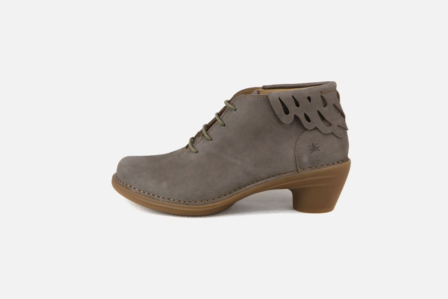 Women El Naturalista | El Naturalista - Aqua Mid Wings Grey Lace-Up Boots On Labotte