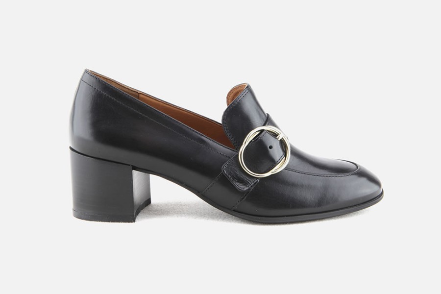 Women Paul Green | Paul Green - Pepite Black Loafers On Labotte