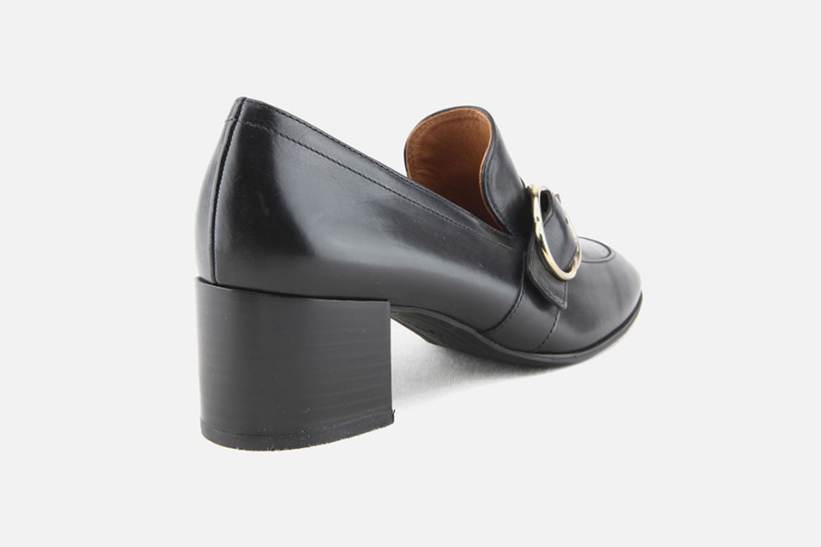 Women Paul Green | Paul Green - Pepite Black Loafers On Labotte