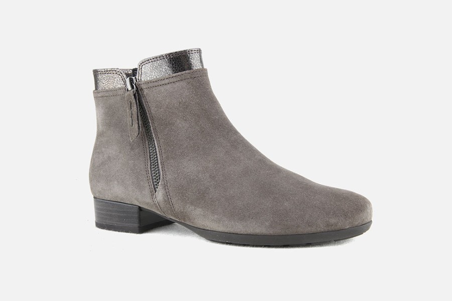 Women Gabor | Gabor - Jacklynn Taupe Metallic Ankle Boots On Labotte