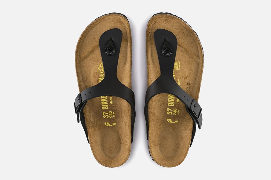 Women Birkenstock | Birkenstock - Gizeh Birko Noir Sandals On Labotte
