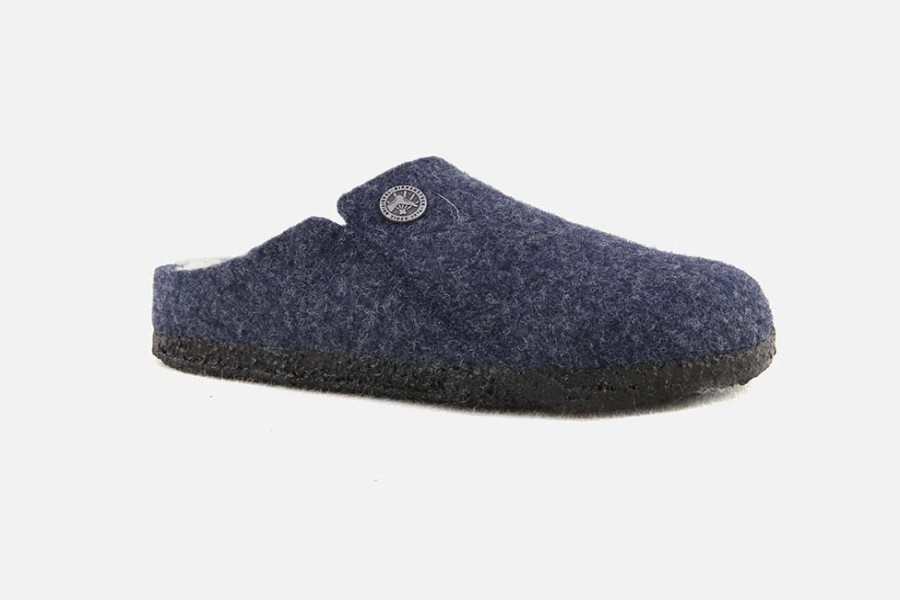 Girls Birkenstock | Birkenstock - Zermatt Fur Kids Blue Low Slippers On Labotte