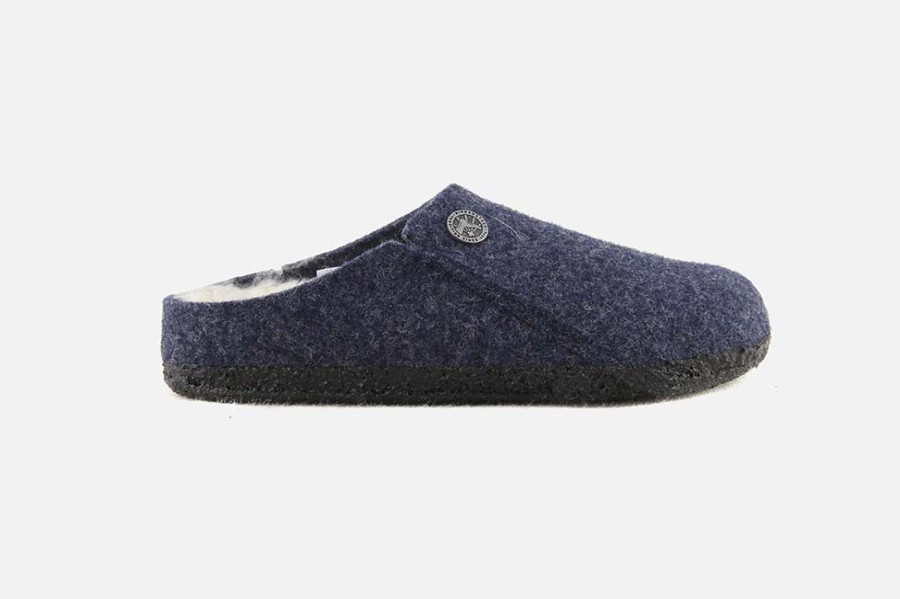 Girls Birkenstock | Birkenstock - Zermatt Fur Kids Blue Low Slippers On Labotte