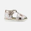 Girls Lunella | Lunella - Luciole Star Blanc Metal Sandals On Labotte