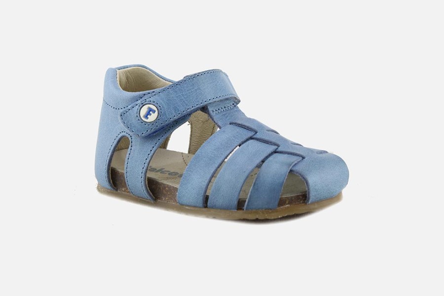 Girls Falcotto | Falcotto - Pitchoun Bleu Sandals On Labotte