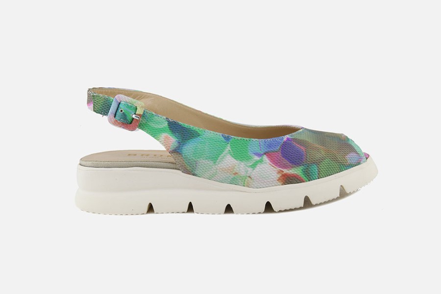Women Brunate | Brunate - Biarritz Floral Multi Sandals On Labotte