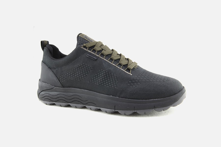 Men Geox | Geox - Spherica Abx 4X4 Black Kaki Sneakers On Labotte