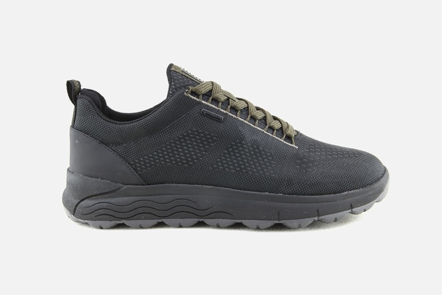 Men Geox | Geox - Spherica Abx 4X4 Black Kaki Sneakers On Labotte