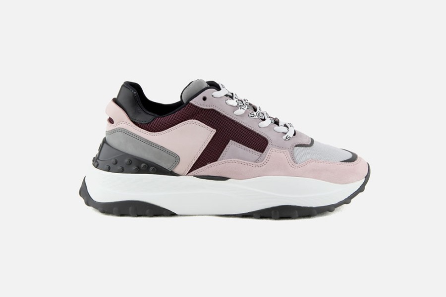 Women Tod's | Tod'S - Sportivo 45 Rose Prune Gris Sneakers On Labotte