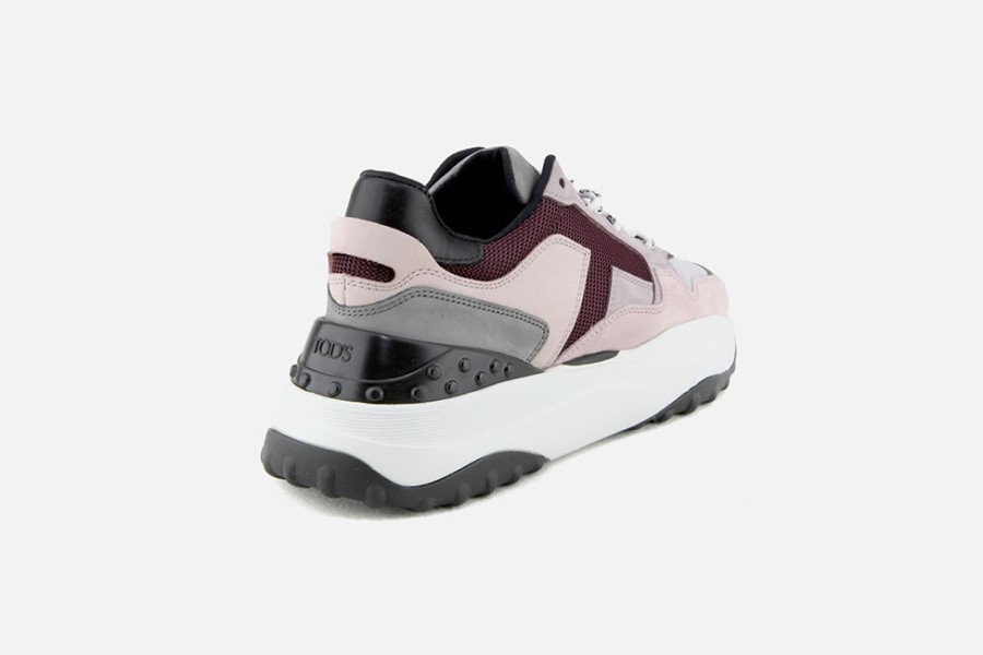 Women Tod's | Tod'S - Sportivo 45 Rose Prune Gris Sneakers On Labotte