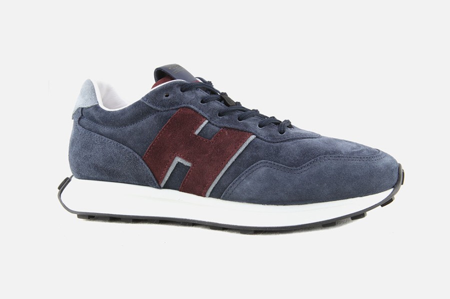Men Hogan | Hogan - Hogan H601 Bleu Bordeaux Sneakers On Labotte