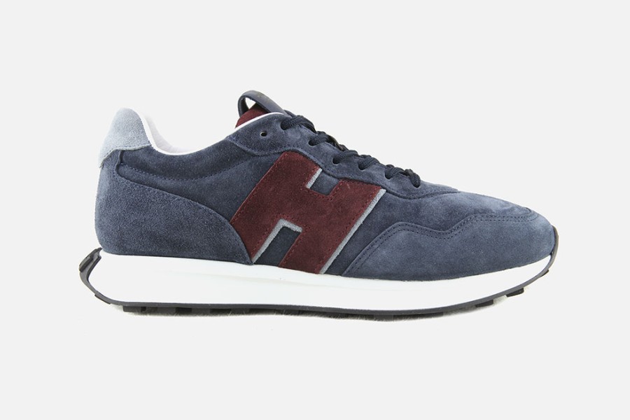 Men Hogan | Hogan - Hogan H601 Bleu Bordeaux Sneakers On Labotte