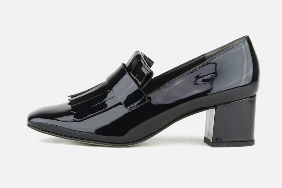 Women Paul Green | Paul Green - Parade Lack Navy Loafers On Labotte