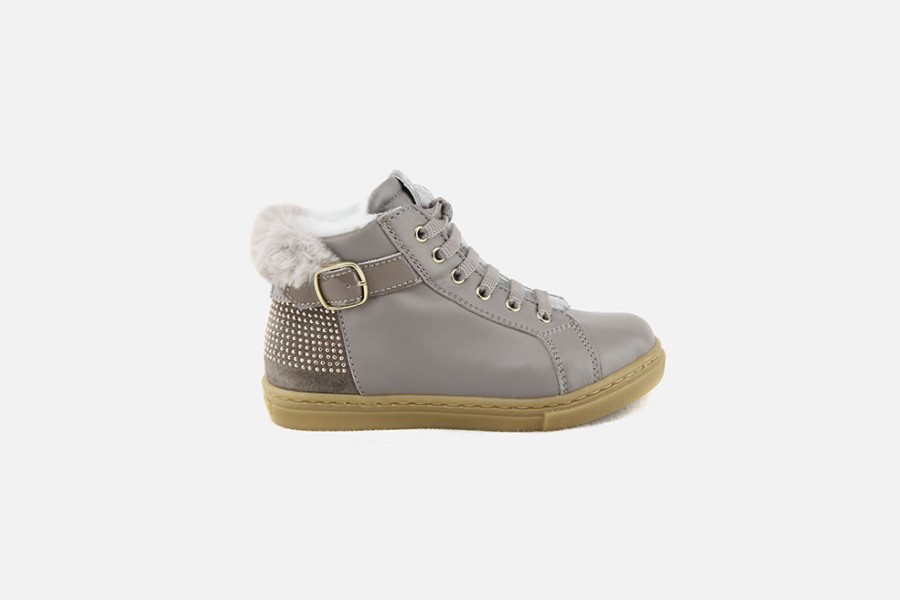 Girls Romagnoli | Romagnoli - Jerza Taupe Lace-Up Boots On Labotte