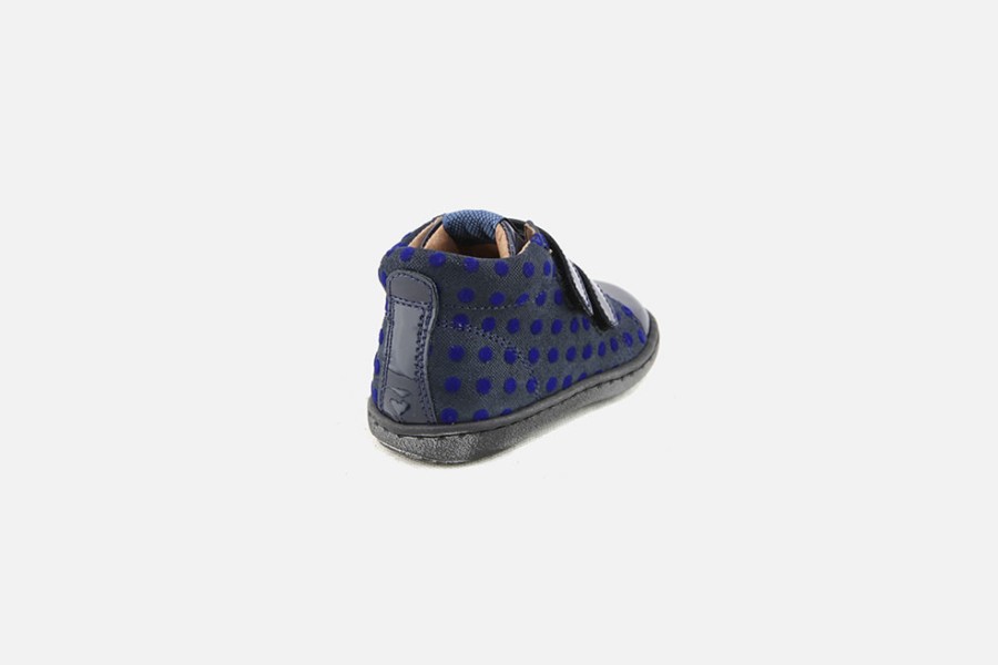 Girls Romagnoli | Romagnoli - Letty Scratch Dotty Blue Velcro Shoes On Labotte