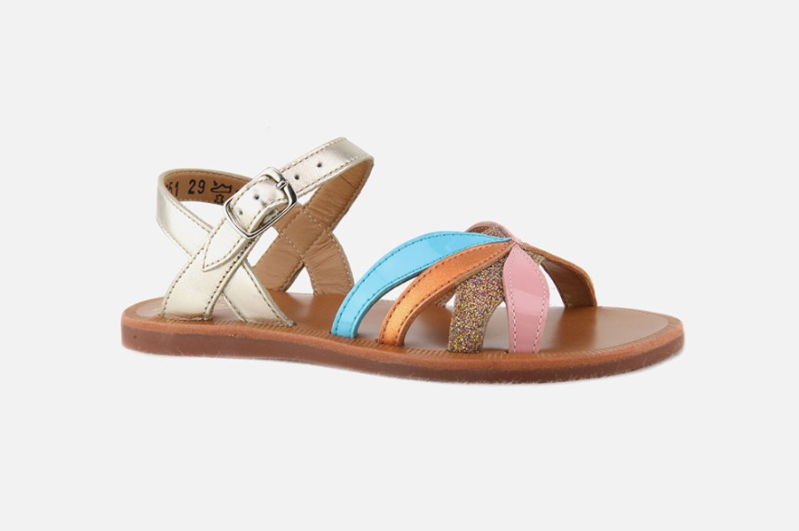 Girls Pom d'Api | Pom D'Api - Plagette Oto Multi Vernis Sandals On Labotte