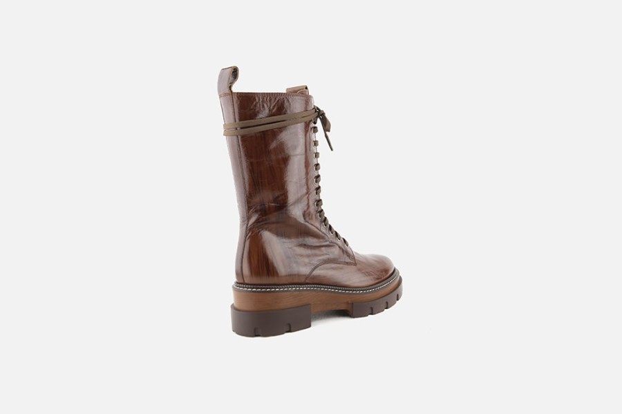 Women Pons Quintana | Pons Quintana - Travelling Toffee Lace-Up Boots On Labotte