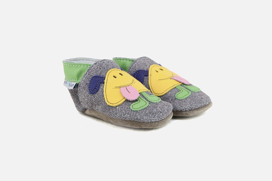 Girls Inch Blue | Inch Blue - Tire La Langue Denim Layette Shoes On Labotte
