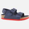 Girls Birkenstock | Birkenstock - Milano Kids Blue Red Sandals On Labotte
