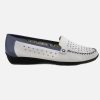 Women Marco | Marco - Falaise Blanc Bleu Loafers On Labotte