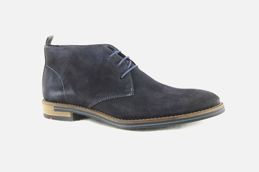 Men LLOYD | Lloyd - Daniel Ocean Blue Lace-Up Boots On Labotte