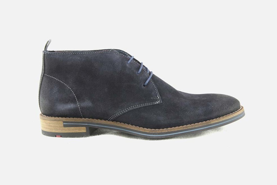 Men LLOYD | Lloyd - Daniel Ocean Blue Lace-Up Boots On Labotte