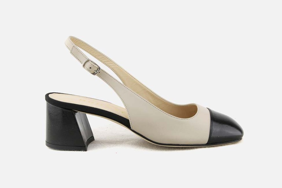 Women Brunate | Brunate - Belfiore Noir Et Beige Pumps On Labotte