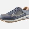 Men Mephisto | Mephisto - Bradley Bleu Gris Cognac Sneakers On Labotte