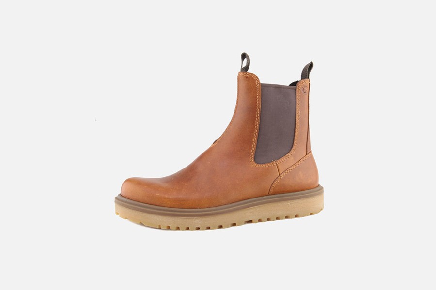Women Ecco | Ecco - Staker Chelsea Cognac Ankle Boots On Labotte