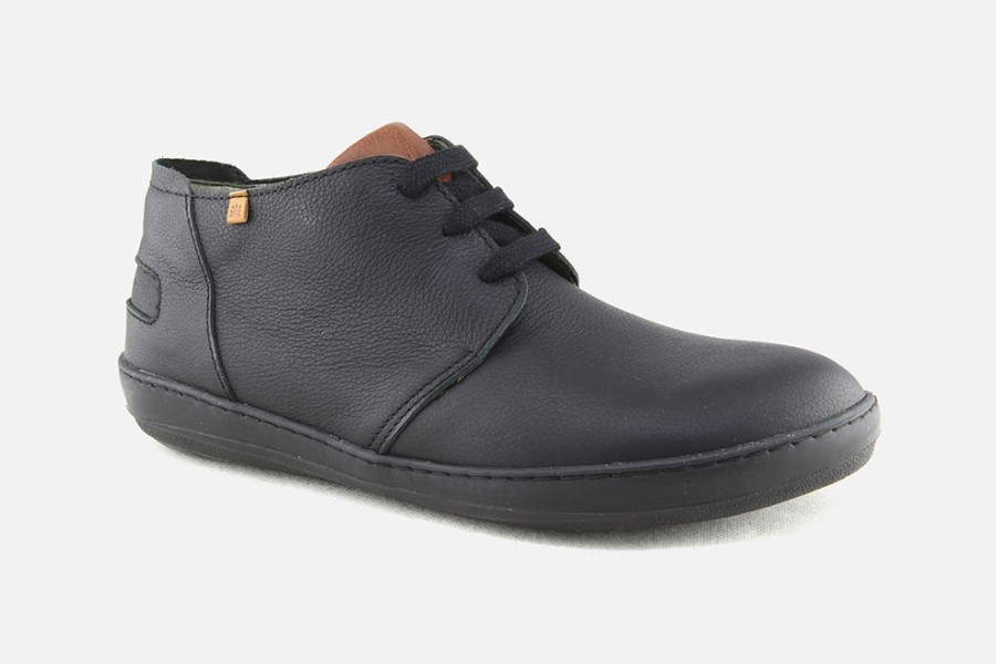 Men El Naturalista | El Naturalista - Meteo Grain Noir Lace-Up Boots On Labotte