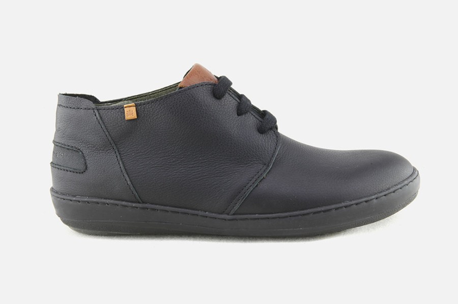 Men El Naturalista | El Naturalista - Meteo Grain Noir Lace-Up Boots On Labotte