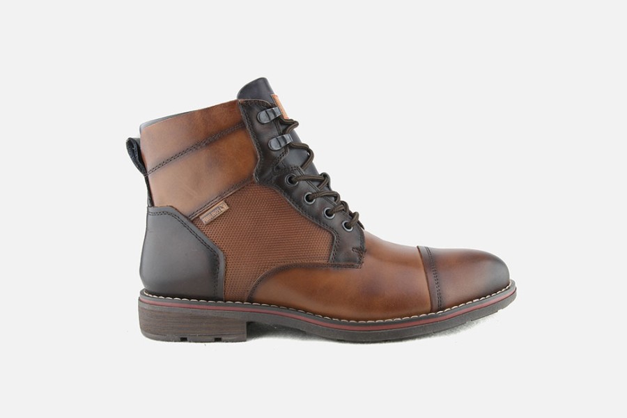 Men Pikolinos | Pikolinos - York Hi Lace Zip Cuero Lace-Up Boots On Labotte