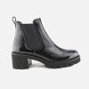 Women Paul Green | Paul Green - Percival Lack Black Ankle Boots On Labotte