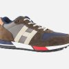 Men Hogan | Hogan - Hogan H383 Brown Blue Sneakers On Labotte