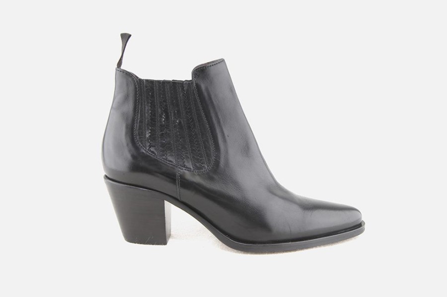 Women Muratti | Muratti - Reseda Lisse Noir Ankle Boots On Labotte