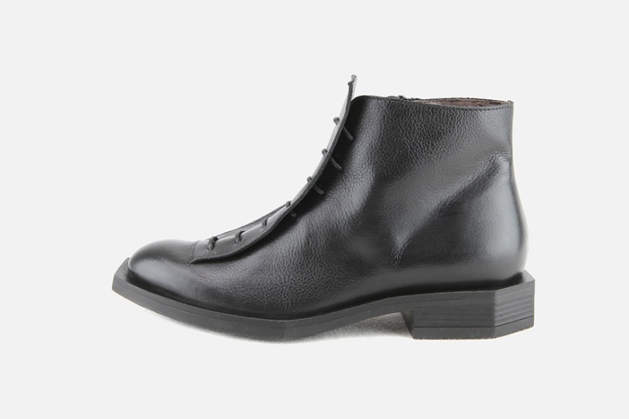 Women Le Bohémien | Le Bohemien - Minibar Noir Lace-Up Boots On Labotte